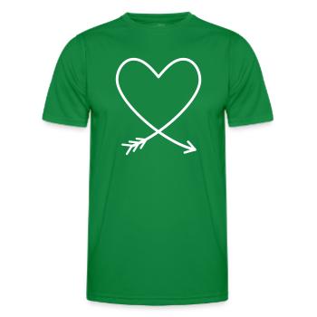 Heart arrow love friendship gift idea - Men's Functional T-Shirt - kelly green - Front - AI Model Male 178 dark (178cm)
