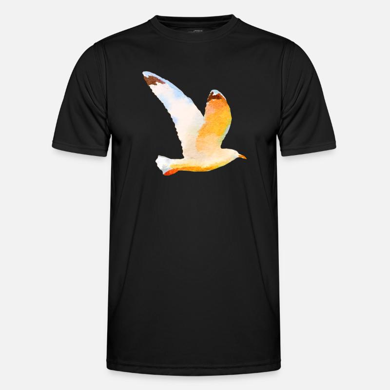 Moewe im Flug Vogel Urlaub - Männer Funktions-T-Shirt - Schwarz
