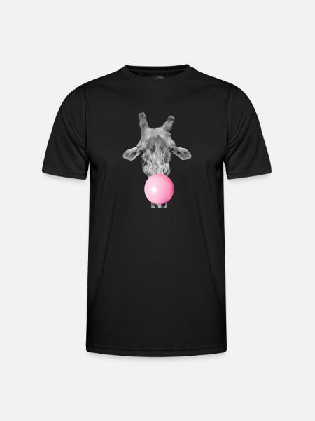 Giraffe und kaugummi - Männer Funktions-T-Shirt - Schwarz