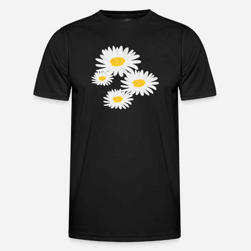 Blume Gänseblümchen - Männer Funktions-T-Shirt - Schwarz