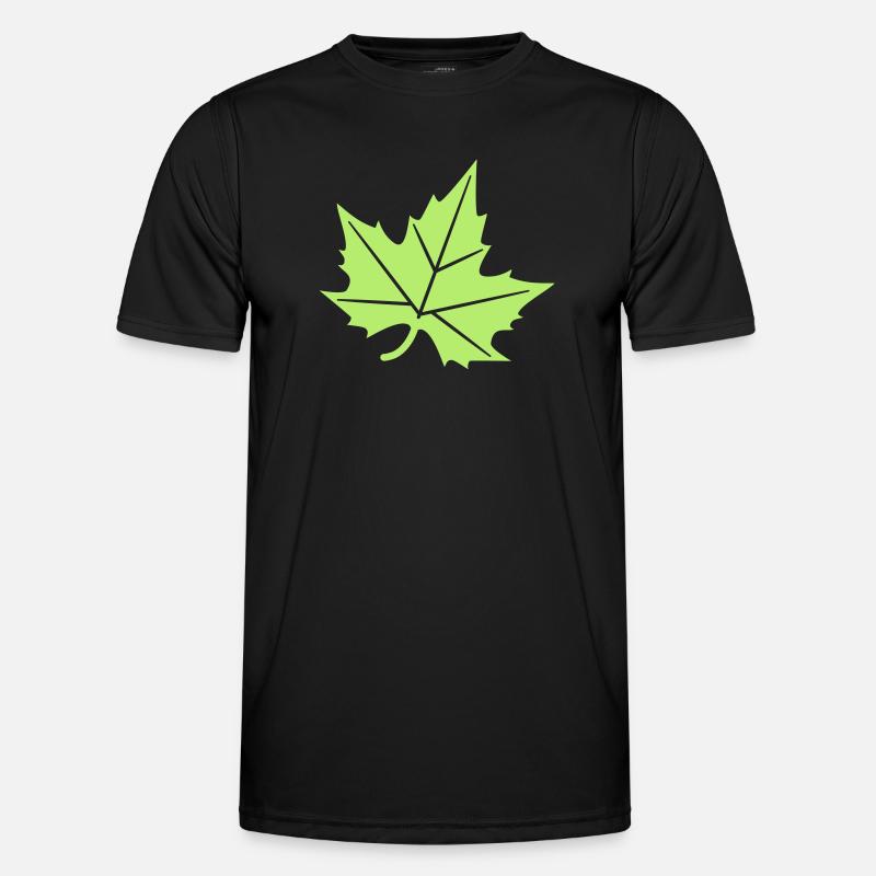 Plane Tree Leaf Design - Men's Functional T-Shirt - black