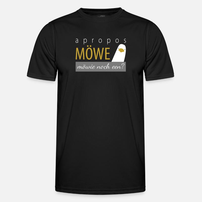 apropos Möwe - möwie noch een? - Männer Funktions-T-Shirt - Schwarz