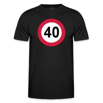 40.Geburtstag , 40 Jahre , 40 Verkehrsschild (25) - Männer Funktions-T-Shirt - Schwarz - Vorne - AI Model Male 178 dark (178cm)