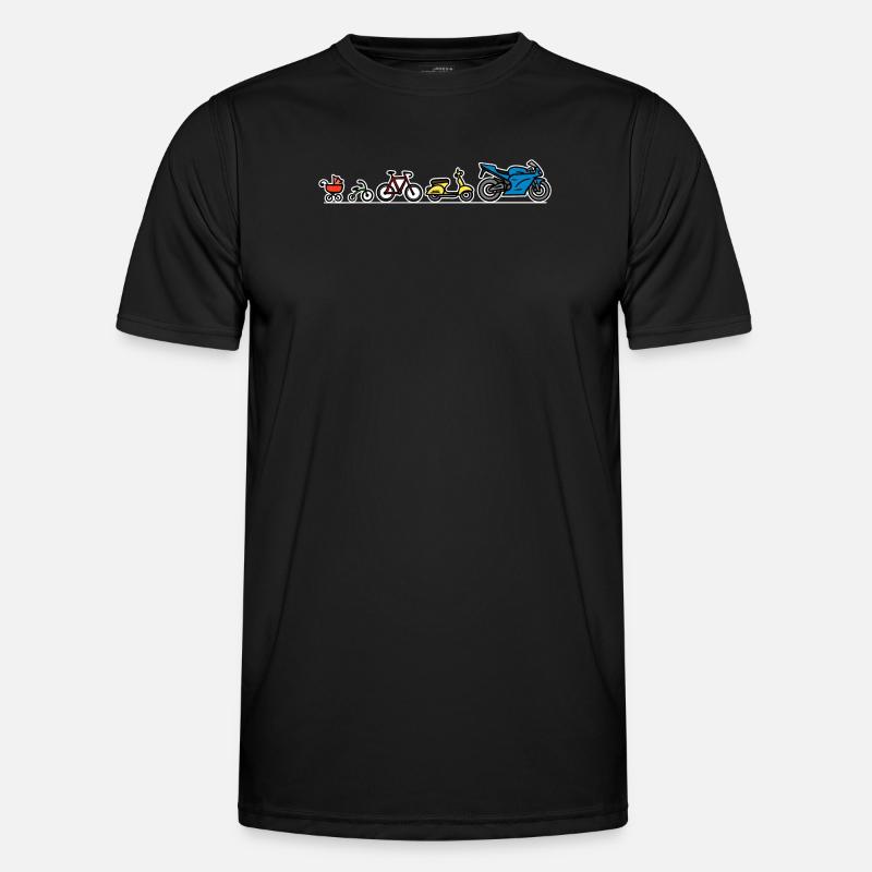 Biker Evolution Motorrad Entwicklung Fortschritt - Männer Funktions-T-Shirt - Schwarz