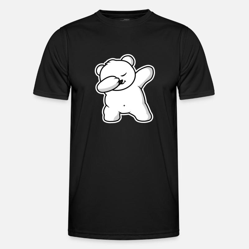 Winter Baer Eisbaer Dab - Männer Funktions-T-Shirt - Schwarz