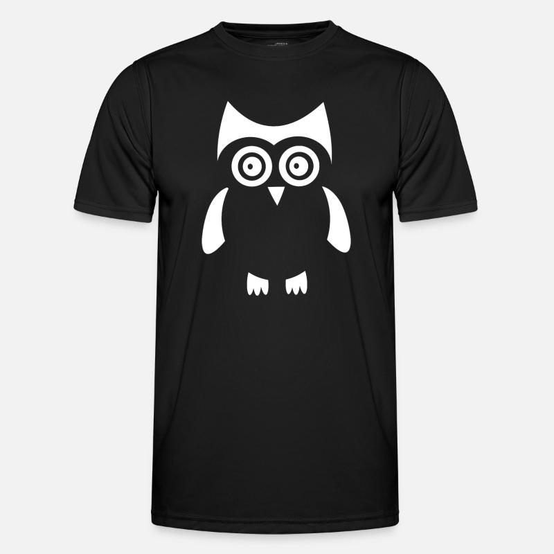 weiße Eule Vogel weiß - Männer Funktions-T-Shirt - Schwarz