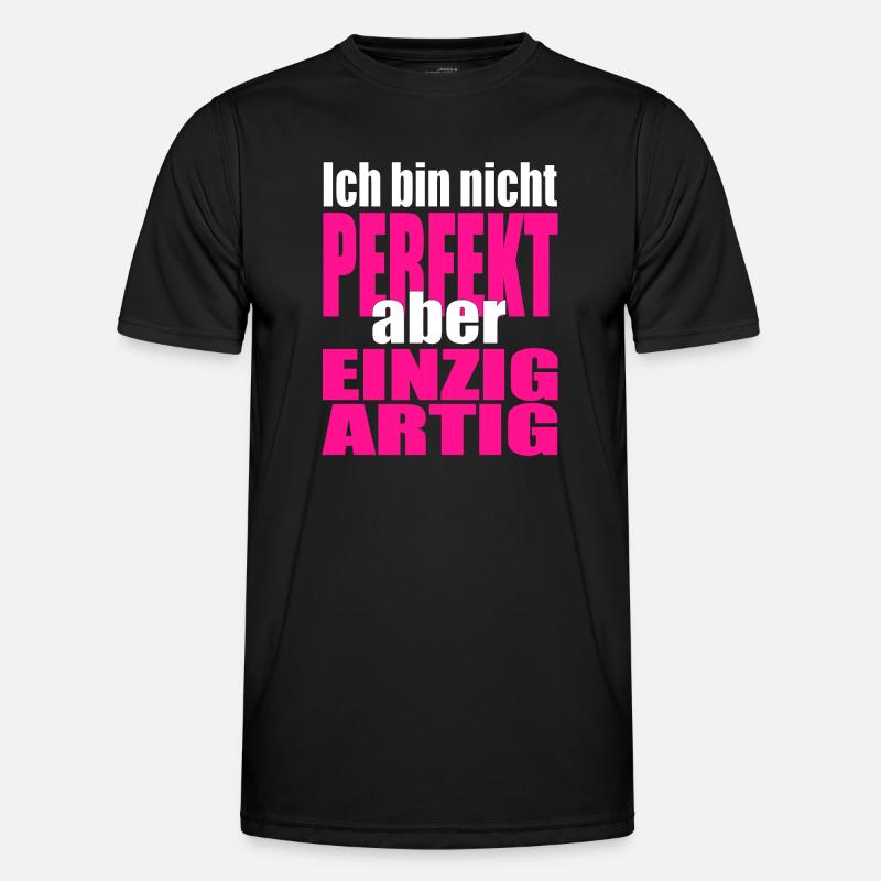 Nicht perfekt, einzigartig in Pink - Männer Funktions-T-Shirt - Schwarz