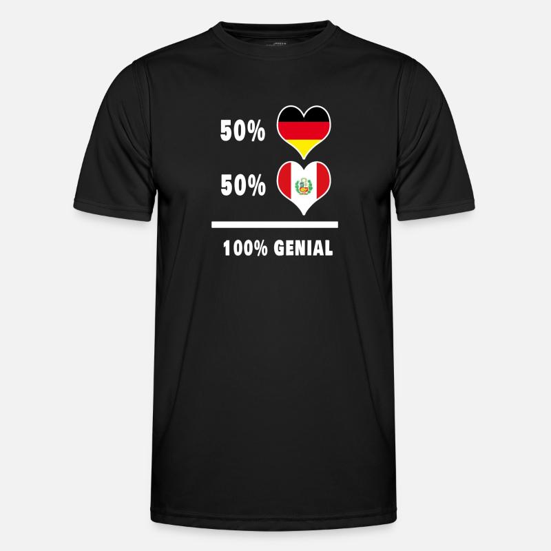 Germany and Peru Genial / Gift - Men's Functional T-Shirt - black