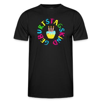 Geburtstagskind / Geburtstag, Geburtstagskuchen - Männer Funktions-T-Shirt - Schwarz - Vorne - AI Model Male 178 dark (178cm)