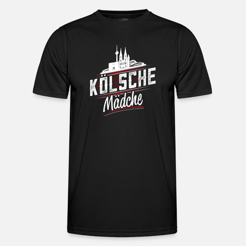 Kölsche Mädche - Kölsches Mädchen - Köln - Männer Funktions-T-Shirt - Schwarz