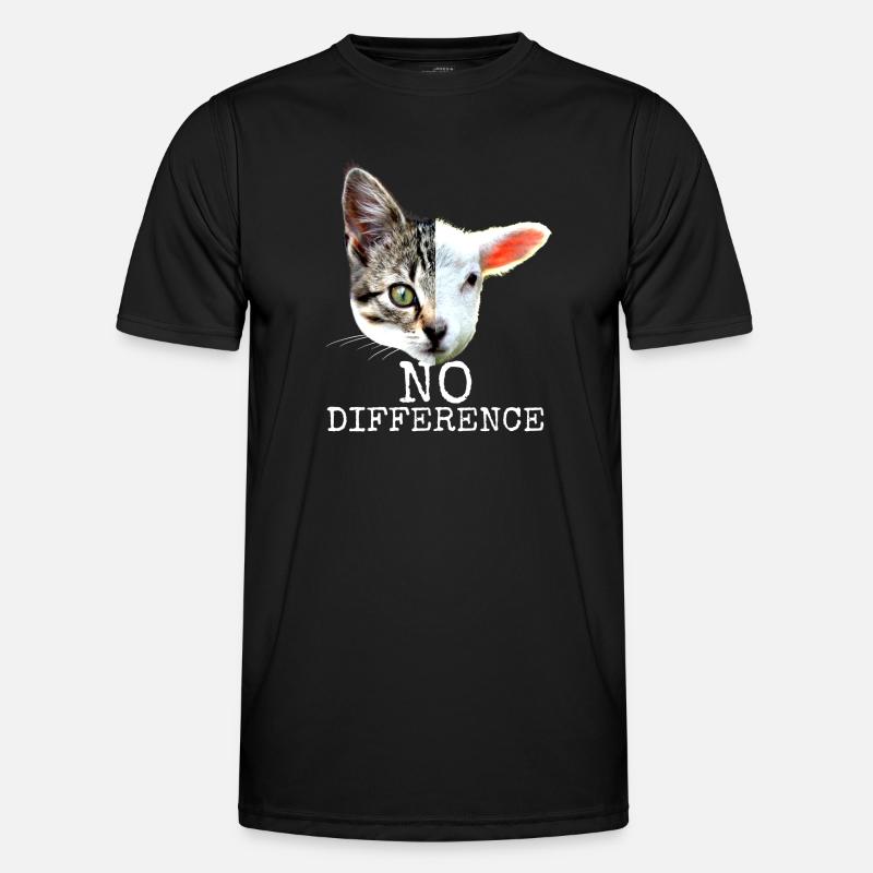 No Difference Pro Vegan Spruch Vegetarier Katzen - Männer Funktions-T-Shirt - Schwarz