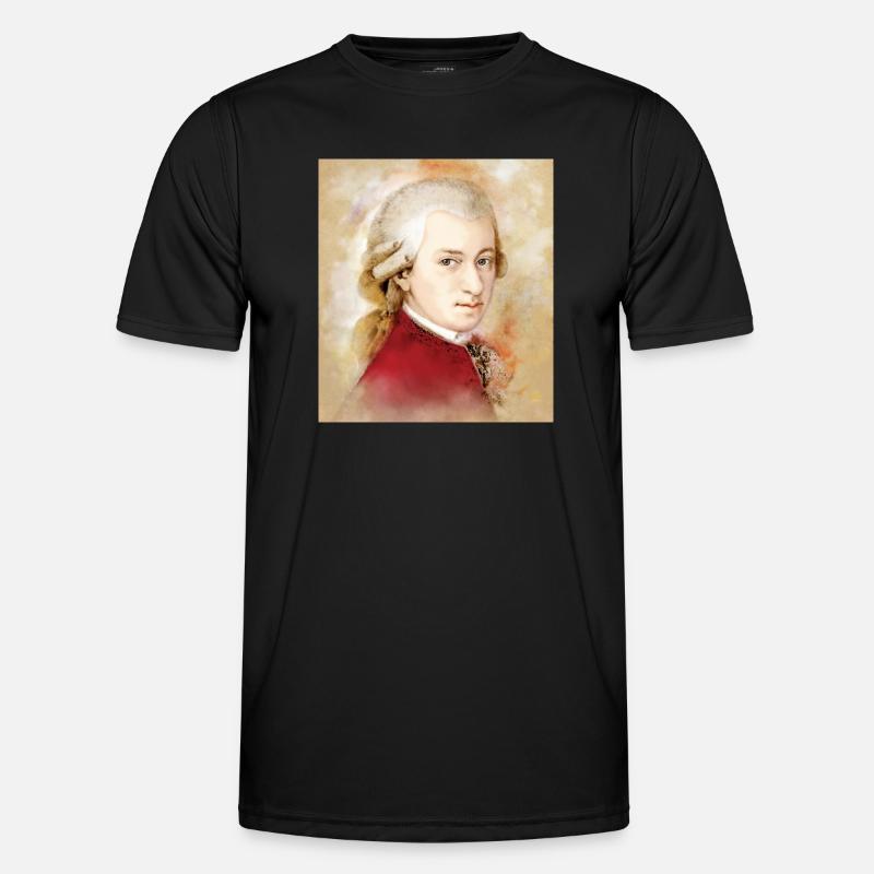 Wolfgang Amadeus Mozart i akvarel stil - Funktionsshirt til herrer - sort