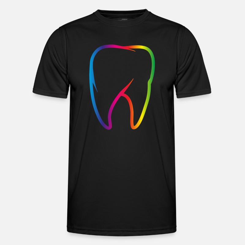 leuchtend bunter Regenbogen Zahn Männer Funktions-T-Shirt