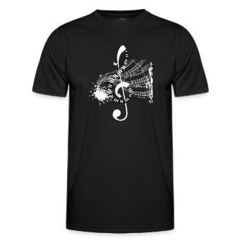 Notenwirbel und Partitur-Splash - Männer Funktions-T-Shirt - Schwarz - Vorne - AI Model Male 178 dark (178cm)