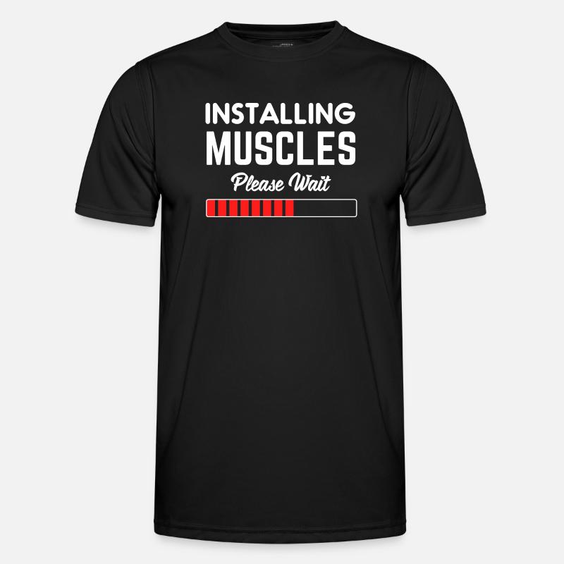 Installing Muscles Please Wait - Men's Functional T-Shirt - black