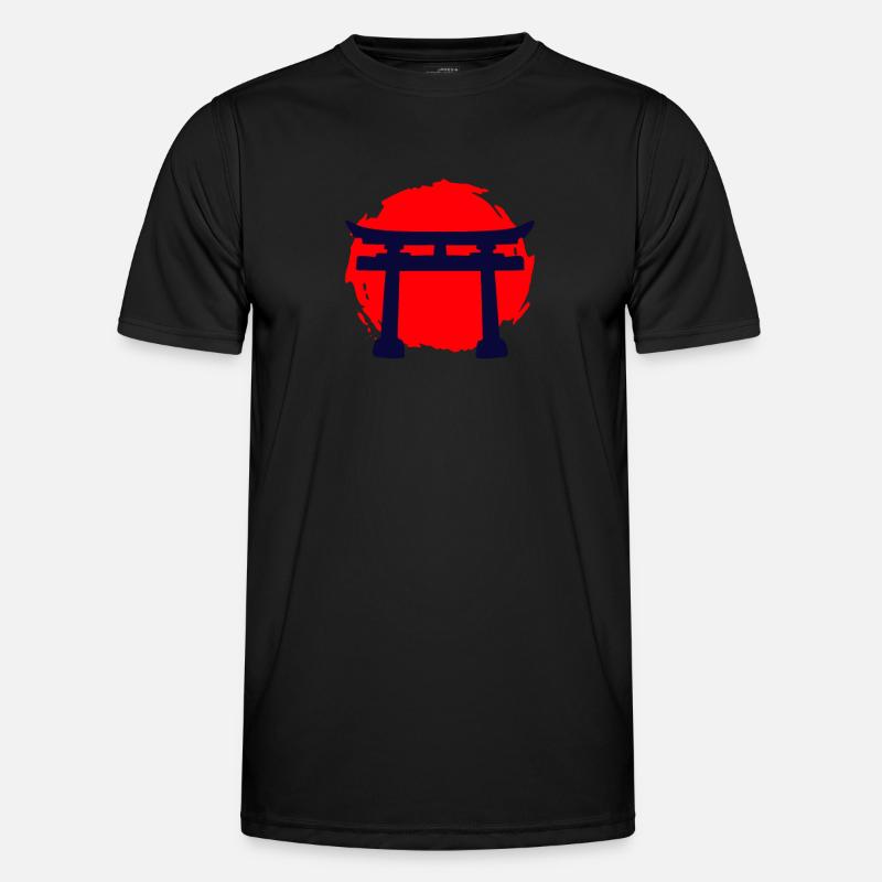 A Temple In A Red Sunset - Men's Functional T-Shirt - black