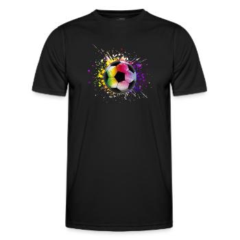 Bunter Fußball Regenbogenfarben - Männer Funktions-T-Shirt - Schwarz - Vorne - AI Model Male 178 dark (178cm)
