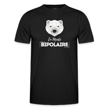 En mode bipolaire - T-shirt sport Homme - noir - Devant - AI Model Male 178 dark (178cm)