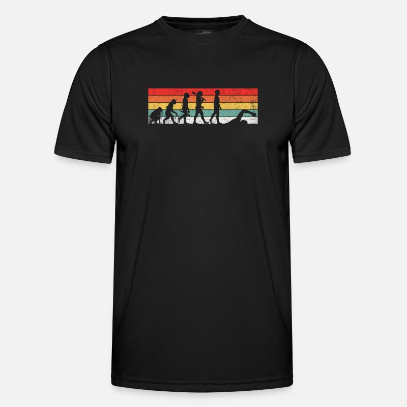Schwimmen Schwimmer Evolution - Männer Funktions-T-Shirt - Schwarz