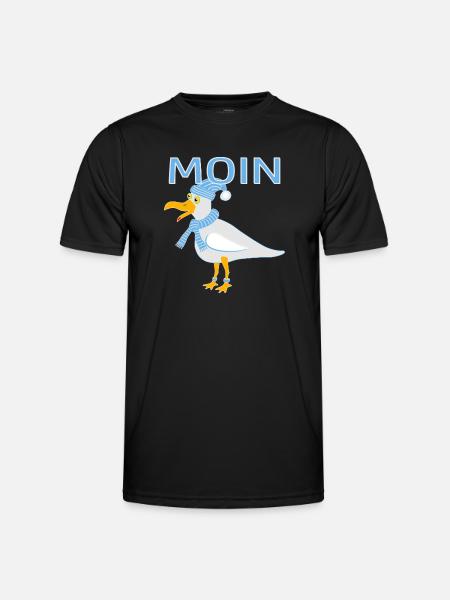Lustige Möwe - Männer Funktions-T-Shirt - Schwarz