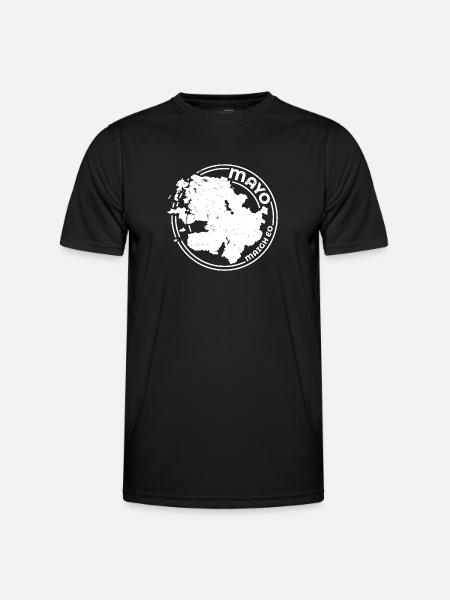 Mayo Ireland Map | County Outline Stamp - Men's Functional T-Shirt - black