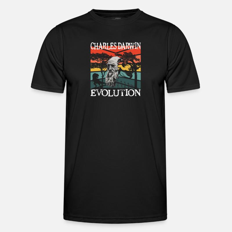 Charles Darwin Evolution textile Geschenkidee - Männer Funktions-T-Shirt - Schwarz