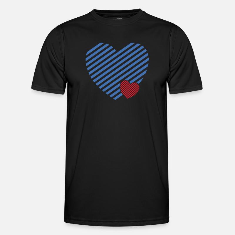 Double Heart - Design textile gift idea - Men's Functional T-Shirt - black