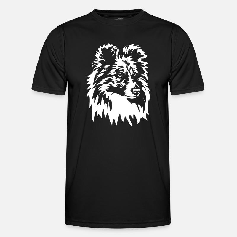 Sheltie Head "Black Edition" - Men's Functional T-Shirt - black
