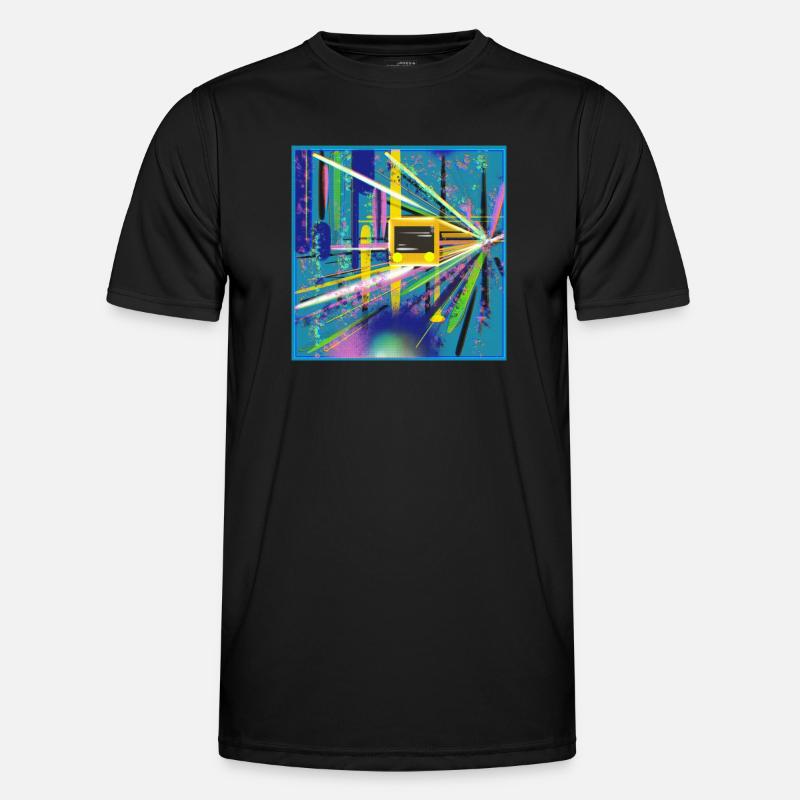 Abstrakte U-Bahn Berlin Graffiti Design Männer Funktions-T-Shirt