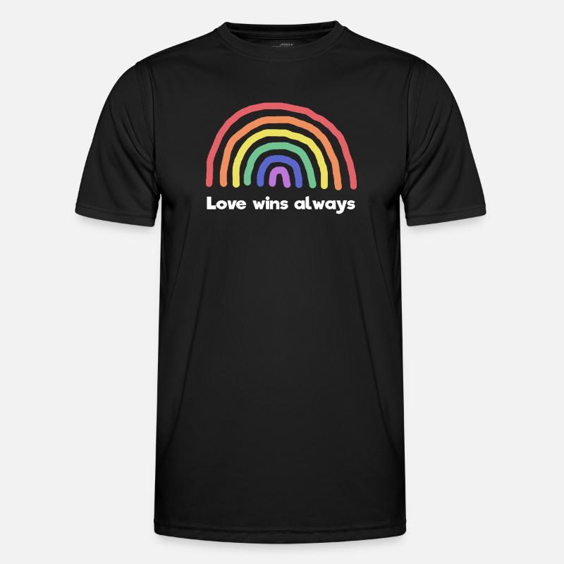 Regenbogen Liebe Statement Frieden Weltfrieden - Männer Funktions-T-Shirt - Schwarz