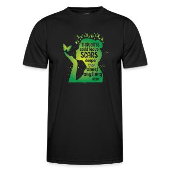Les pensées en matière de santé mentale pourraient laisser des cicatrices - T-shirt sport Homme - noir - Devant - AI Model Male 178 dark (178cm)
