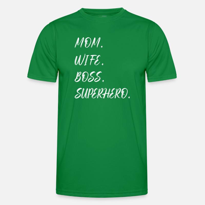 Mama Ehefrau Superheld Männer Funktions-T-Shirt