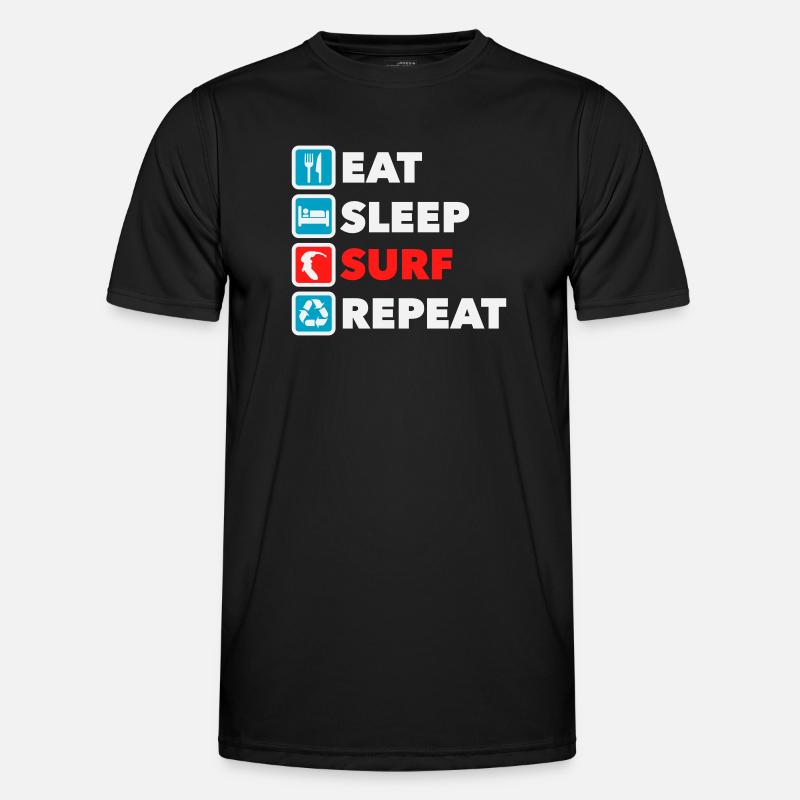 Eat Sleep Surf Repeat - Men's Functional T-Shirt - black