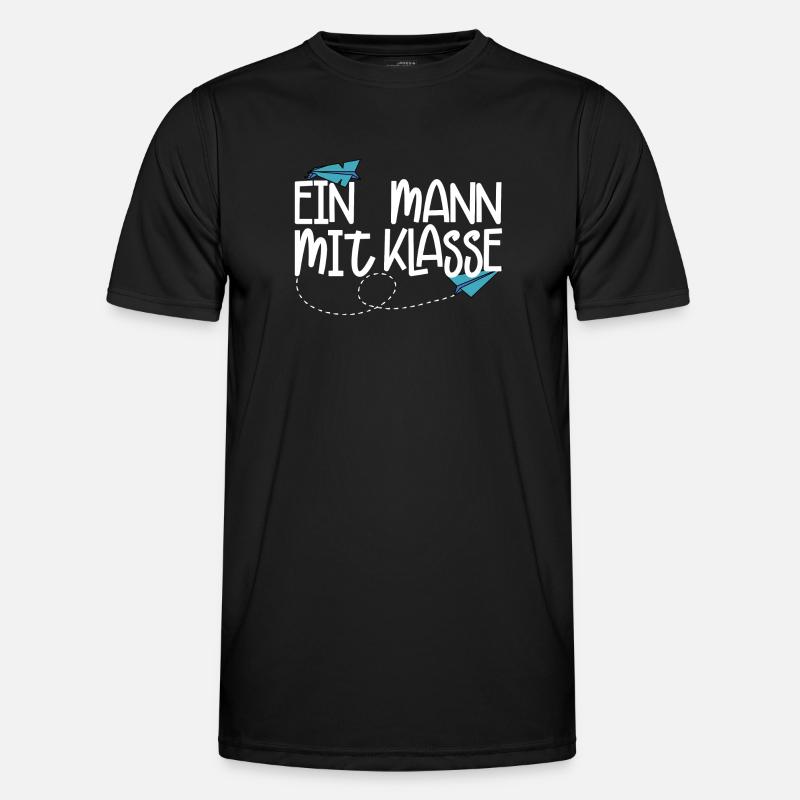 Ein Mann mit Klasse - (weiß) - Männer Funktions-T-Shirt - Schwarz