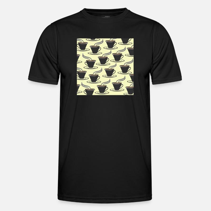 tolle küchenmuster, kaffeetassenmuster - Männer Funktions-T-Shirt - Schwarz