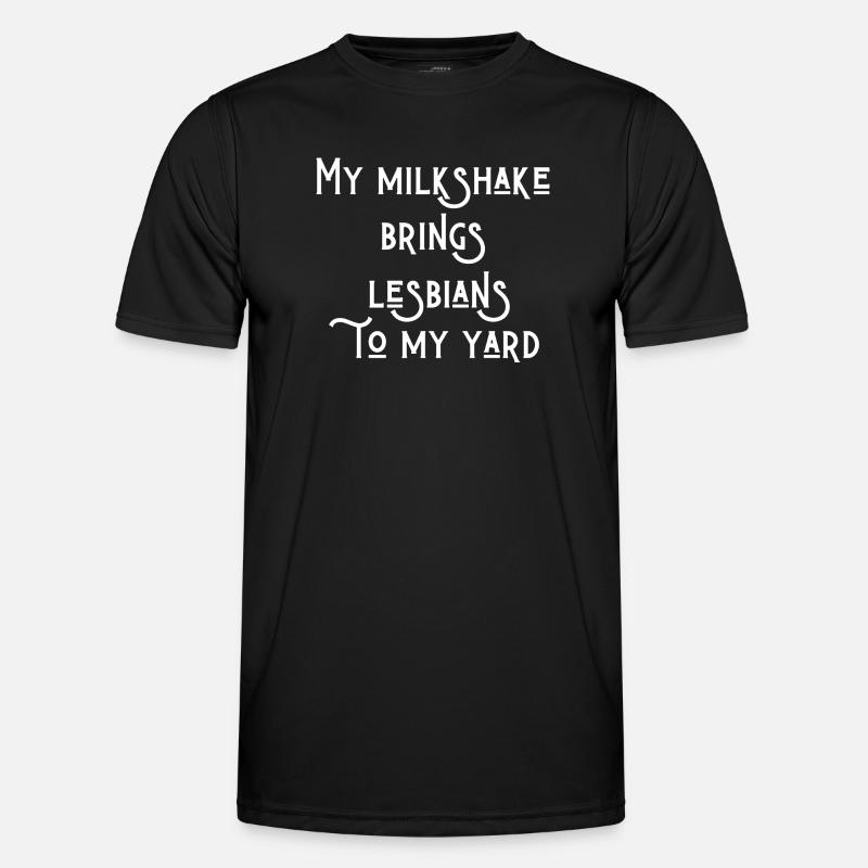 Funny lesbian text - Men's Functional T-Shirt - black