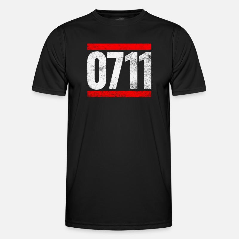 0711 Stuttgart - Männer Funktions-T-Shirt - Schwarz
