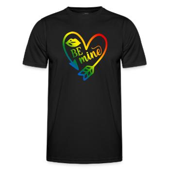 Valentinstag T-Shirt be mine Valentinstag - Männer Funktions-T-Shirt - Schwarz - Vorne - AI Model Male 178 dark (178cm)