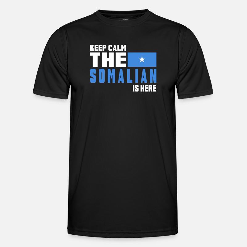 Keep Calm Somalia Flaggen Design - Männer Funktions-T-Shirt - Schwarz