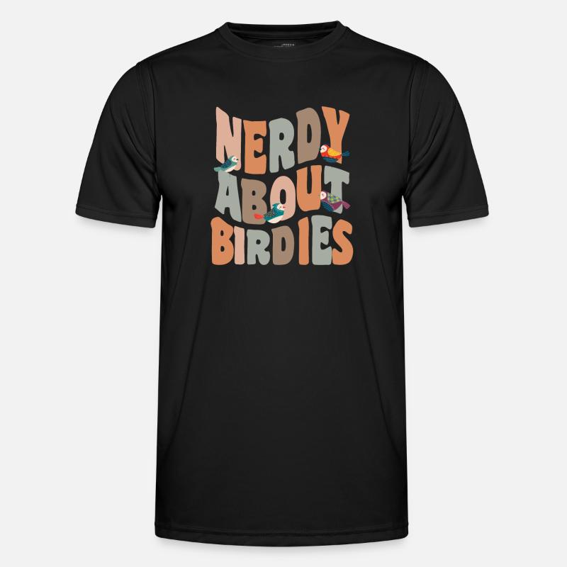 Fugle nørder om birdies - Funktionsshirt til herrer - sort