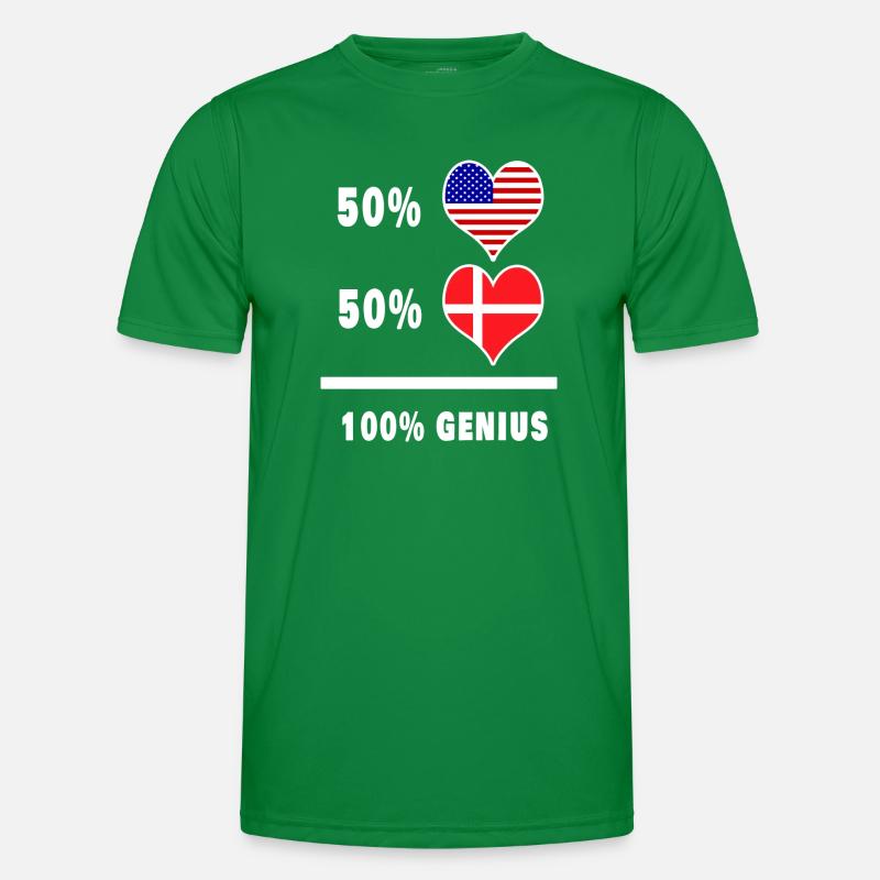 Conception ingénieuse du drapeau des États-Unis et du Danemark T-shirt sport Homme