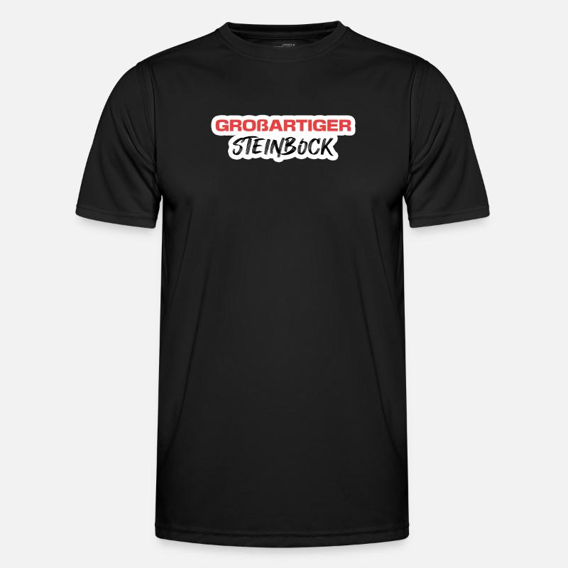 Steinbock Statement Tierkreiszeichen Esoterik - Männer Funktions-T-Shirt - Schwarz