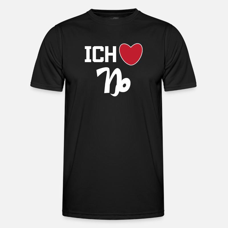 Steinbock Herz Statement Horoskop Sternzeichen - Männer Funktions-T-Shirt - Schwarz