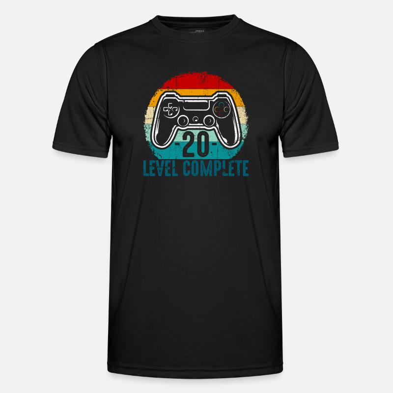 Retro-Controller-Level abgeschlossen - Männer Funktions-T-Shirt - Schwarz