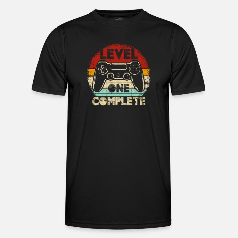 Level One Complete Retro Controller - Männer Funktions-T-Shirt - Schwarz
