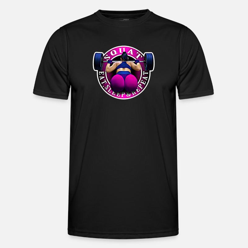 Squat, Eat, Sleep & Repeat. - Men's Functional T-Shirt - black