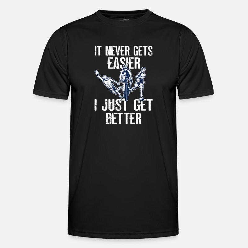 Es Wird Nie Einfacher Triathlon - Männer Funktions-T-Shirt - Schwarz