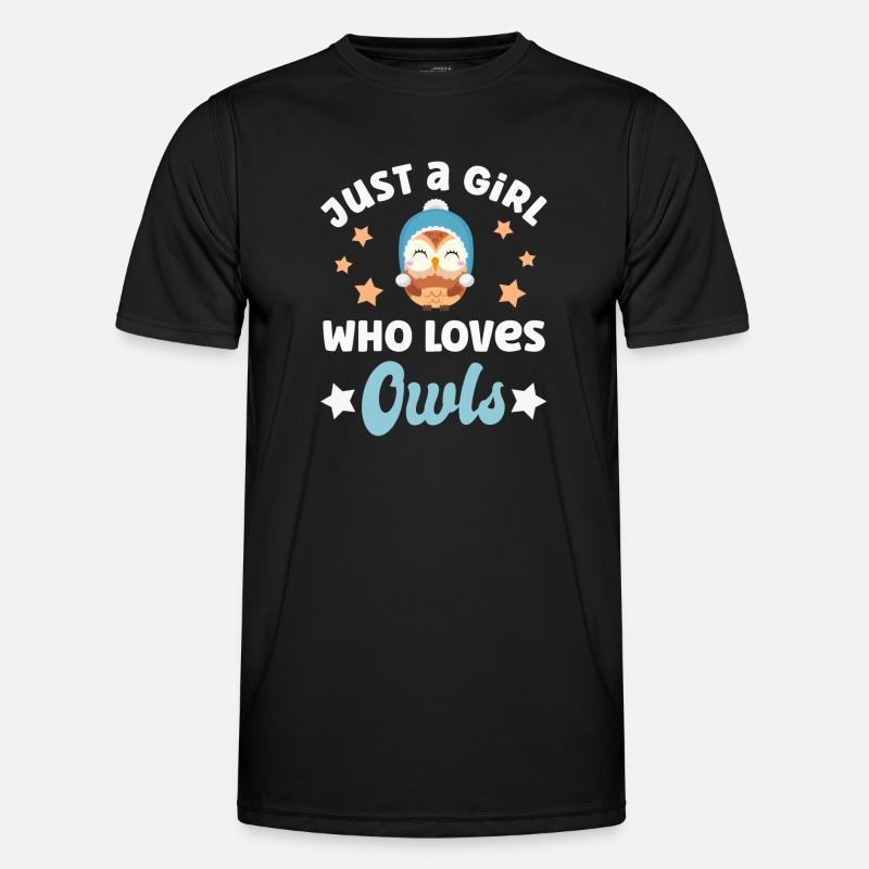 Eule Eulen - Männer Funktions-T-Shirt - Schwarz