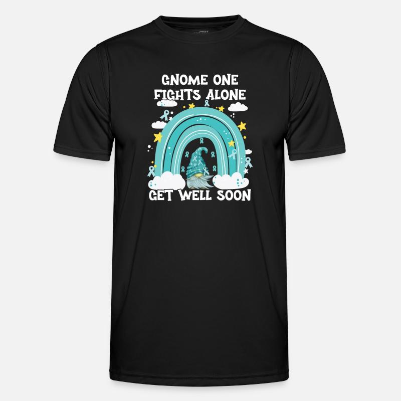 Gnome One Fights Alone Gebärmutterkrebs - Männer Funktions-T-Shirt - Schwarz