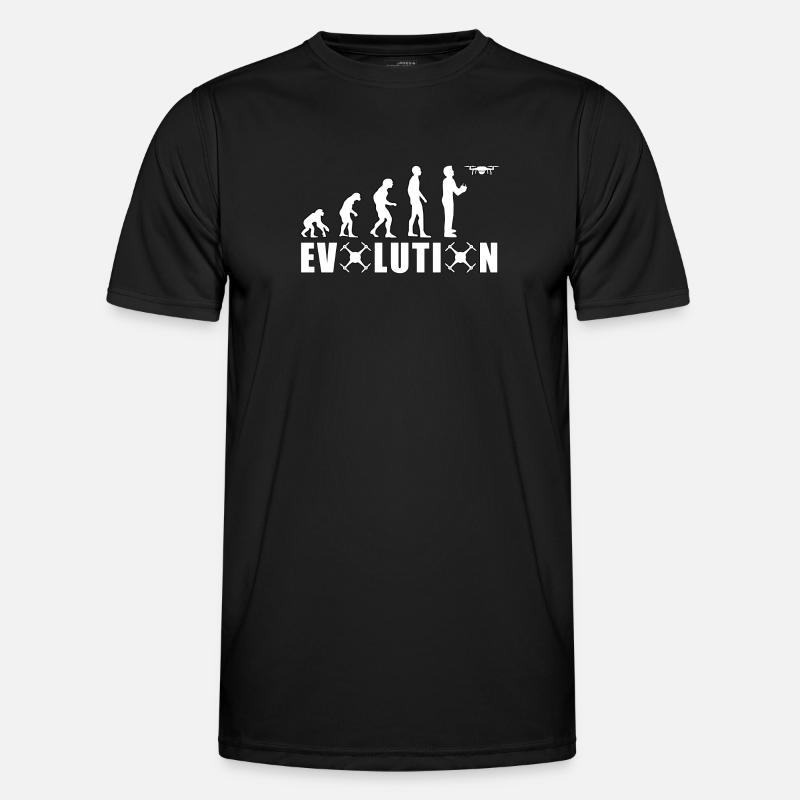 EVOLUTION DRONE Cadeau Pilote au sol Vol T-shirt sport Homme
